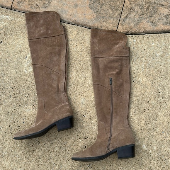 Vince Camuto over the knee tan suede boots sz 10 - Picture 1 of 11